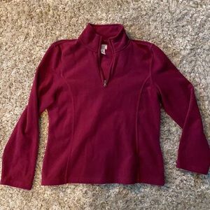Womens Bass 3/4 Zip Fleece Sweatshirt Burgundy